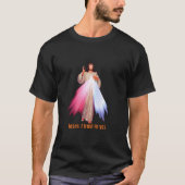 Jezus, ik vertrouw op U Goddelijk Barmhartig Afbee T-shirt (Voorkant)