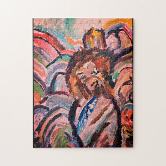 Jezus in de hemel-houten doos legpuzzel (Verticaal)