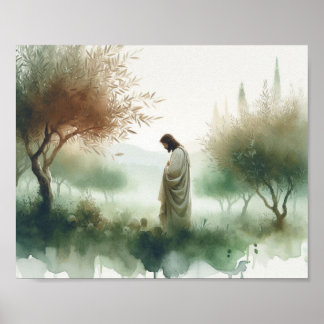 Jezus in de hof van Getsemane Poster