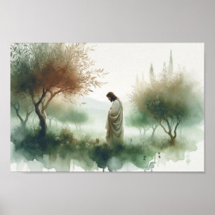 Jezus in de hof van Getsemane Poster