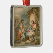 Jezus in de Manger Metalen Ornament (Rechts)