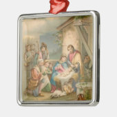 Jezus in de Manger Metalen Ornament (Links)