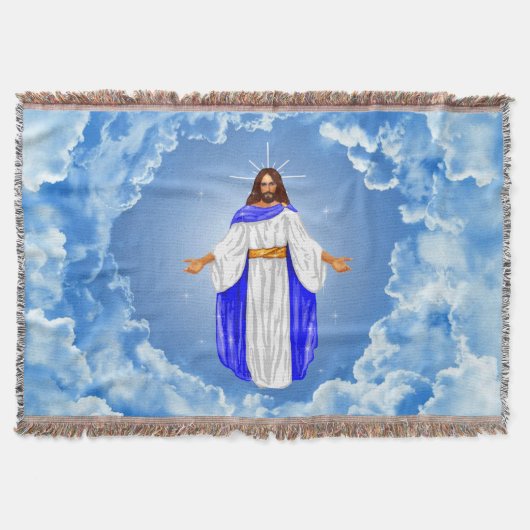 Jezus in de wolken deken (Voorkant)