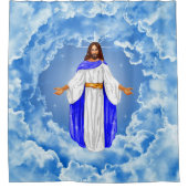 Jezus in de wolken douchegordijn (Voorkant)