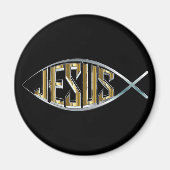 Jezus in een vissymbool magneet (Voorkant)