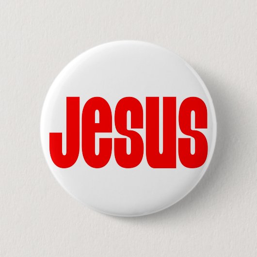 Jezus in het rood ronde button 5,7 cm (Voorkant)