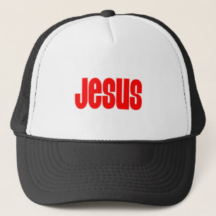 Jezus in het rood trucker pet