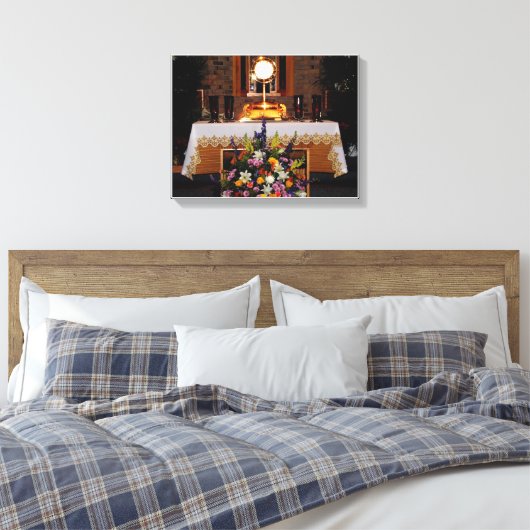 Jezus in het verholte heiligdoek canvas afdruk (Insitu (Slaapkamer))