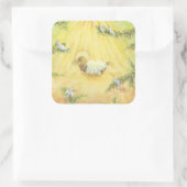 Jezus in kribbe met duiven Kerst stickers (Tas)