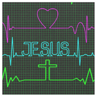Jezus in mijn hart Rhythm cardiogram Medische arts Stof