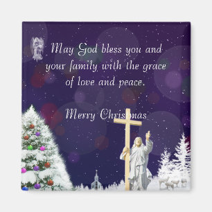 Jezus in sneeuw magneet