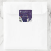 Jezus in sneeuw vierkante sticker (Tas)