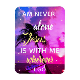 Jezus is bij mij   Beach Palm Tree Colorful Magnet Magneet