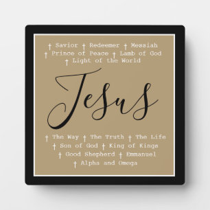 "Jezus is" Christelijk geloof tafelmodel Fotoplaat