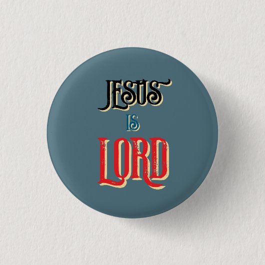Jezus is de Blauwe Christelijk Ronde Button 3,2 Cm (Voorkant)