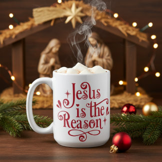 Jezus is de Reason Christelijke Kerstmis Koffiemok