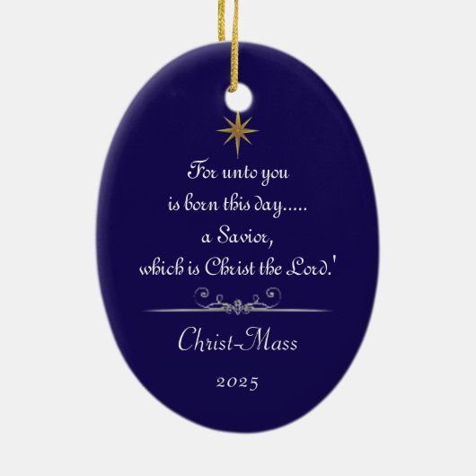 "Jezus is de Rede" Kerst 2025 Ornament (Achterkant)
