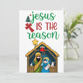 " Jezus is de Rede" Kerststal Heilige Familie Chri Feestdagenkaart