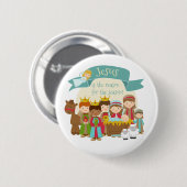"Jezus is de reden" Geboorte Scene Button (Voorkant /achterkant)