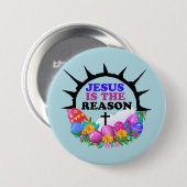 Jezus is de Reden - Pasen Wreate Ronde Button 7,6 Cm (Voorkant /achterkant)