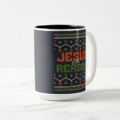 Jezus is de reden tweekleurige koffiemok (Voorkant rechts)