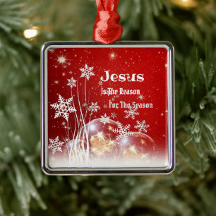 Jezus is de reden van Kerstmis Metalen Ornament