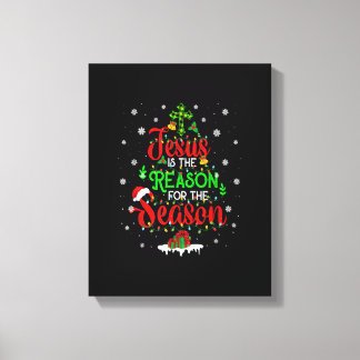 Jezus is de reden voor de kerstpajam. canvas afdruk