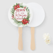 Jezus is de reden voor het kerstfeest handwaaier (Voorkant en achterkant)