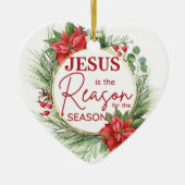 Jezus is de reden voor het kerstfeest keramisch ornament (Voorkant)
