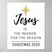 Jezus is de reden voor het kerstfeest poster (Voorkant)