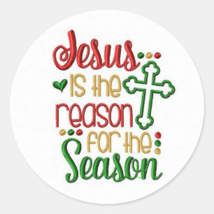 Jezus is de reden voor het kerstfeest ronde sticker