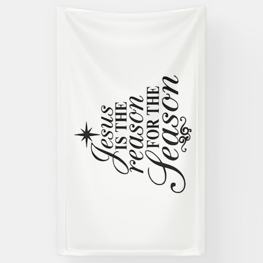 Jezus is de reden voor het kerstfeest spandoek (Verticaal)