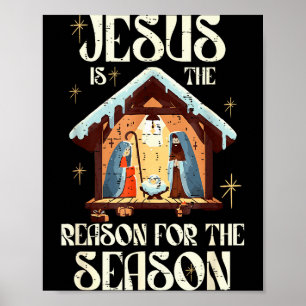 Jezus is de reden voor het kerstseizoen Christelij Poster