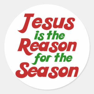 Jezus is de reden voor het kerstseizoen ronde sticker