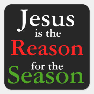 Jezus is de reden voor het kerstseizoen vierkante sticker