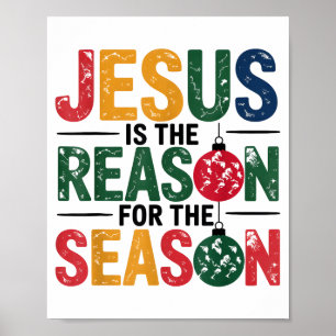 Jezus Is De Reden Voor Het Seizoen Christelijk Chr Poster