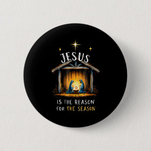 Jezus is de reden voor het seizoen Christelijk gel Ronde Button 5,7 Cm