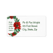 Jezus is de reden voor het seizoen Holly Design Etiket (Voorkant)