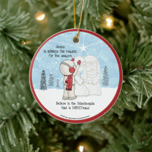 Jezus is de reden voor het seizoen keramisch ornament