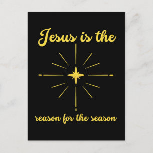 Jezus is de reden voor het seizoen Kerstkruis Feestdagenkaart