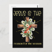 Jezus is de reden voor het seizoen Kerstmis Jezus Briefkaart (Voorkant / Achterkant)