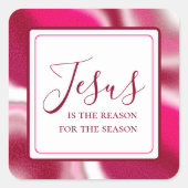 Jezus is de reden waarom Cool Candy Cane Red Chris Vierkante Sticker (Voorkant)
