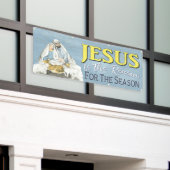 Jezus is de reden waarom de kerstkerk spandoek (Buitenkant Gebouw)