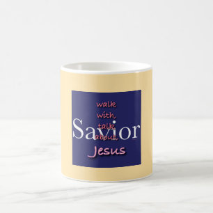 Jezus is de Verlosser Bord Geel Christelijk Koffie Koffiemok