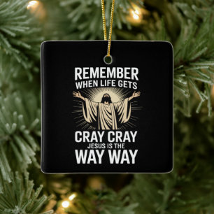 Jezus is de weg Kerstmis Grappig Geloof Religieus Keramisch Ornament