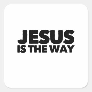 Jezus is de weg vierkante sticker