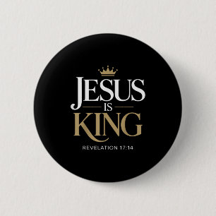 Jezus is een Christelijk Bijbelvers citaat Ronde Button 5,7 Cm