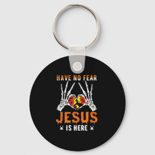 Jezus is een hart skelet hand sleutelhanger