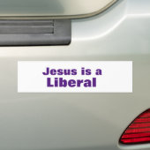 Jezus is een liberaal bumpersticker (Op auto)