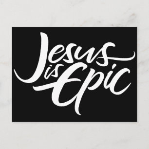 Jezus is epische letters van Christelijke Christmg Briefkaart